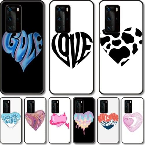 Creative heart shapes Phone Case For Huawei P 40 30 20 10 9 8 Lite E Pro Plus black cell shell