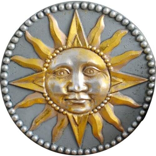 Buy a pair of American retro old sun, moon and God garden decorations trumpet cement pendant ornaments gardening