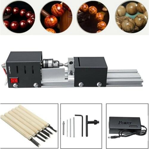 Mini Lathe Beads Machine Wood Working DIY Rotary Tool for Grinding US Plug
