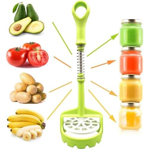 Multifunction Potato Presser Masher Spring Push Type Fruit Vegetable Smasher Potato Avocado Cauliflower Masher Kitchen Supplies