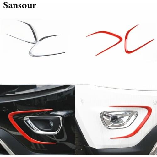 2Pcs/Lot ABS Front Fog Light Decoration Stickers Car Cover Frame Trim For Jeep Grand Cherokee 2014 2015 2016 Car Accessories