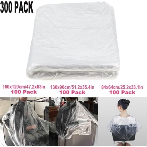 300x Mixed Size Waterproof Disposable Hair Cutting Cape Hairdresser Apron