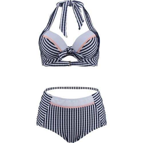 2021 New Trouser Crochet Sporty Bikini Two Piece Ring Swimwear Split Triangle Bikini Small Chest Gathered Swimsuit Set Sexy Girl