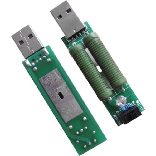New 10pcs/lot USB mini discharge load resistor 2A/1A With switch 1A Green led, 2A Red led