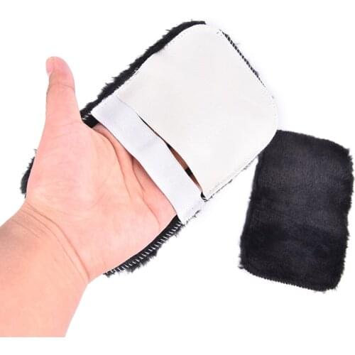 Shoe Gloves Leather Care Wipe Shoes Handbag Brushes Shoe Care Brush Shoes Cleaner Soft Wool Plush Random Color Polished Gloves