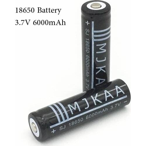 MJKAA 4pcs/lot Oringinal 6000mAh 3.7V Rechargeable 18650 Li-ion Lithium Battery for LED Flashlight Torch Light Laser Pen