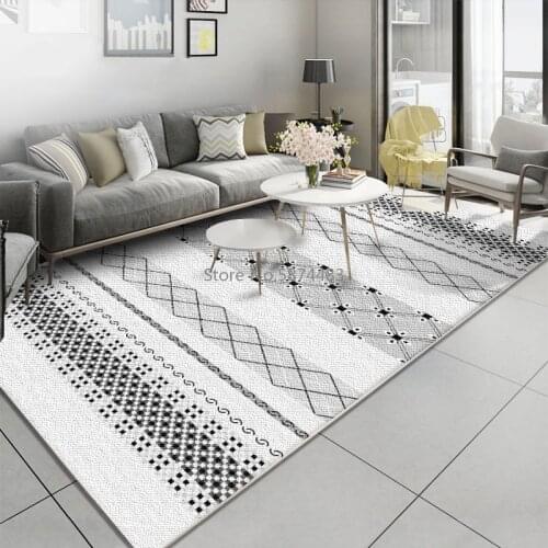 Simple Bohemian Geometric Ethnic Style Bedroom Living Room Short Crystal Velvet Floor Mat Carpet Customization