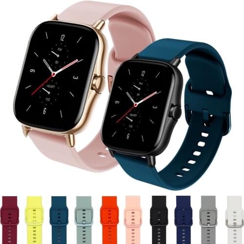 For Amazfit GTS 2e Wrist Silicone Strap For Xiaomi Huami Amazfit Bip U Pro / GTS 2 Mini Bracelet Watch Band For Garmin Venu SQ
