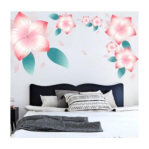 Romantic Flower Wall Sticker Wedding Room Bedroom Decor Marry House Decoration TV Sofa Background Wallpaper Modern Poster Art