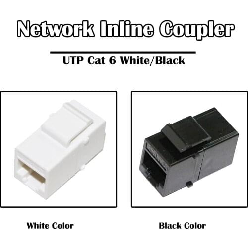 10 Pieces UTP Cat 6 Network Inline Coupler White/Black Female to Female Keystone Jack RJ 45 Port Networking Ethernet