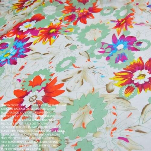 Silk Georgette Chiffon Fabric Dress Super Beautiful Colorful Chrysanthemum 100% Spring Summer Thin Skirt DIY Sewing