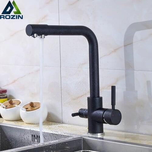 Purification Kitchen Faucets Deck Mounted 360 Degree Rotation Mixer Tap One Hole Hot and Cold Mixer Tap Crane For Kitchen