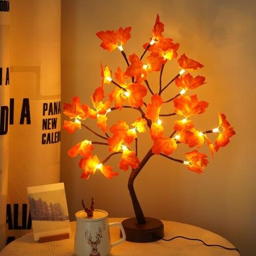 LED Copper Wire Night Light Tree Fairy Lights Home Decoration Night Lamp USB Battery Operated For Bedroom Bedside Table Lamp