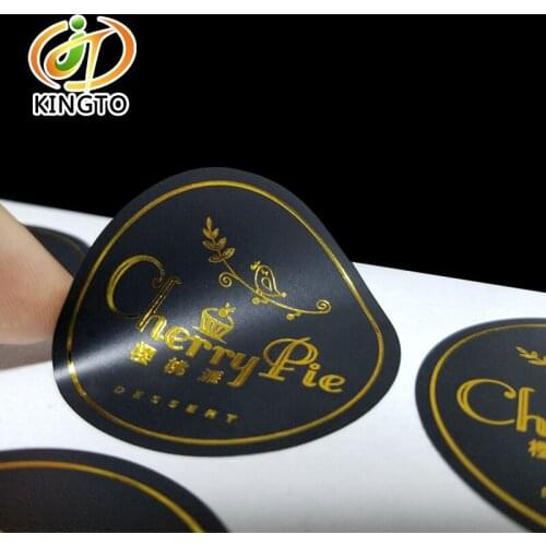 High quality art paper adhesive sticker with gold stamping