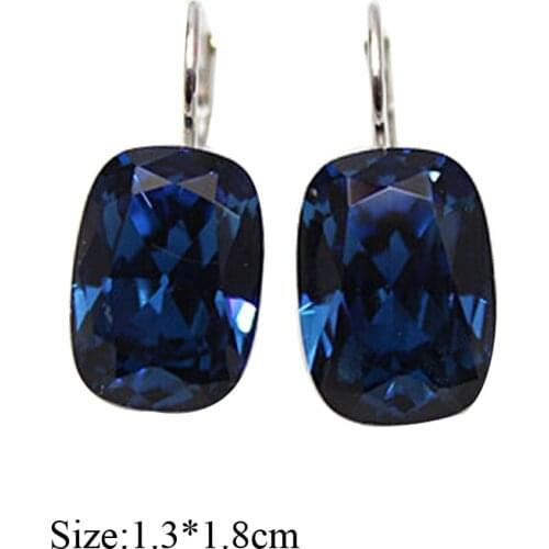 IDESTINY New Big Rectangle Shape Design Fashion Earing for Women 2020 made with Austria Crystal Korean Geometric Earrings Gift