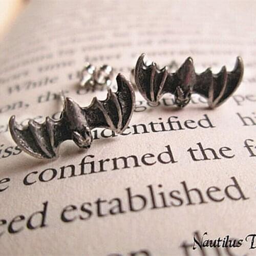Fashion bat stud earrings Antique color stud earrings Personality stud earrings for women