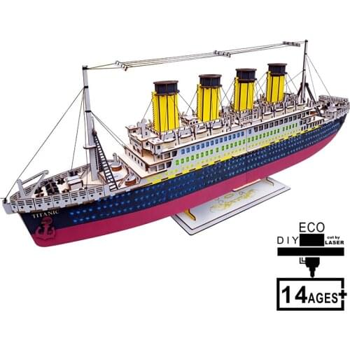 3D Wooden Puzzle TITANIC Model Building Kits Puzzle Game Education Wooden Toys for Adults Children for Birthday Anniversary Gift