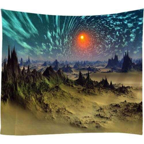 3D Tapestry Wall Hanging Bed Spread Beach Towel Table Cloth Yoga Mat landscape painting Sunshine The sun landscape large size