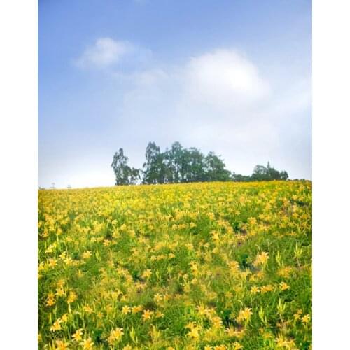 5x7ft Tree Yellow Flowers Photography Backdrops Photo Props Studio Background