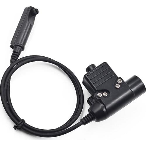 Headset Adapter Tactical U94 PTT Cable Plug for Baofeng UV-9R Plus UV-XR BF-A58 BF-9700 GT-3WP Portable Radio Walkie Talkie