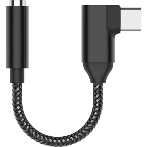 USB C to 3.5mm Headphone Adapter 90 Degree Type C Portable Headphone Amplifier DAC for iPad Pro Huawei Samsung Galaxy