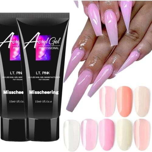 6 Color Nail Extension Quick Building Finger Nail Gel Extension White Pink Transparent Gel Nail Tip Nail Gel Glue Manicure Tools