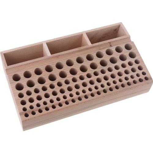 46/98 Holes Wooden Leather Tool Storage Box Storing Organizer Leathercraft Rack Stand Punching Tools Holder