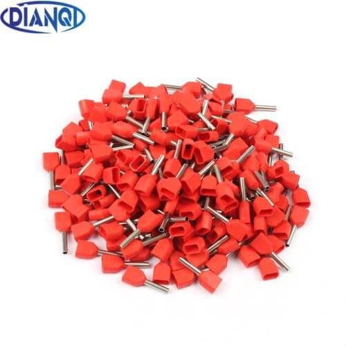 DIANQI TE0508 Two Pre-insulated Pipe-shaped End Cold pressed terminals/Cable Connector/Wire Connector 1000PCS/Pack