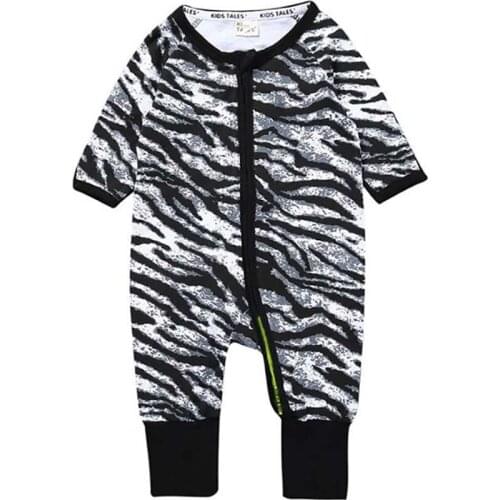 Hot Style Zebra Print Cotton Baby Jumpsuit Baby Clothing Rompers Newborn Boys and Girls Outside Clothing