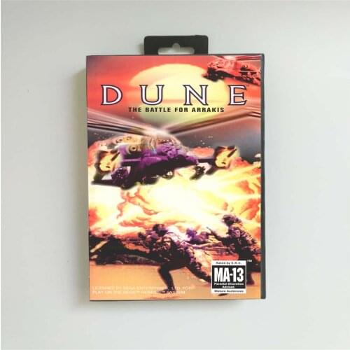 Dune The Battle for Arrakis - USA Cover With Retail Box 16 Bit MD Game Card for Sega Megadrive Genesis Video Game Console