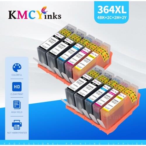 KMCYinks 10pcs 364XL Ink Cartridge Compatible for HP364 364 XL Photosmart Wireless B109a B109d B109f B109n B209a B209c B210c