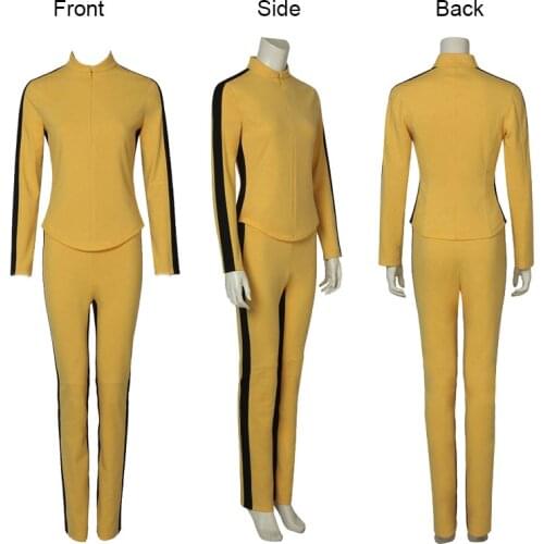 Uma Thurman The Movie Kill Cosplay Bill Costume Womens Yellow Tight Uniform Suits The Bride Cosplay Halloween Party Costumes