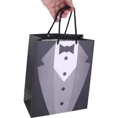 Novelty Paper Tuxedo Bags Wedding Party Gift Bags Handled Loot Bags