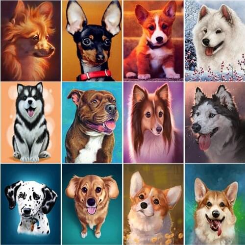 New 5D DIY Diamond Painting Cute Dog Diamond Embroidery Animal Cross Stitch Full Square Round Drill Crafts Art Home Decor Gift