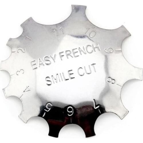 Wholesale 100pcs 9 Sizes V-Shape Metal Nail Template Edge Smile Cut Line Trimmer Easy French False Nails Form Manicure Tool DIY