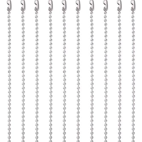 Pandahall 100pcs 304 Stainless Steel Ball Chain Ball Beads Chain Necklace Connector Jewelry Makings 23.6"(60cm)x2.4mm