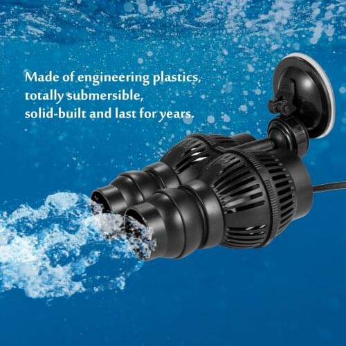 1585GPH Submersible Aquarium Wave Maker Whisper-quiet Fish Tank Powerhead Wave Pump with Suction Cup for Aquarium Accessories