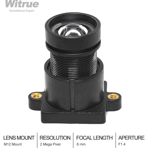 Black Light Starlight 6MM 1080P M12 Mount Day and Night Full Color Camera Lens Camera Accessories