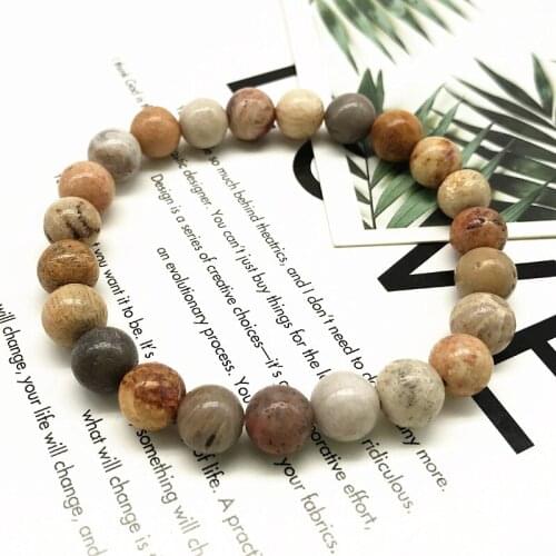 Handmade Stretch Men Bracelet Nature Stone 8MM Crazylace Agate Round Bead 100% Really Color Not Dyed Yoga Jewelry For Good Lucky
