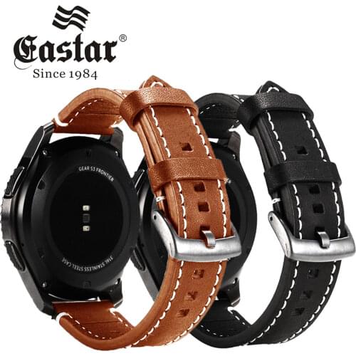 Eastar Genuine Leather Strap For Samsung Gear S3 Band Frontier Strap for xiaomi huami amazfit bip pace lite strap