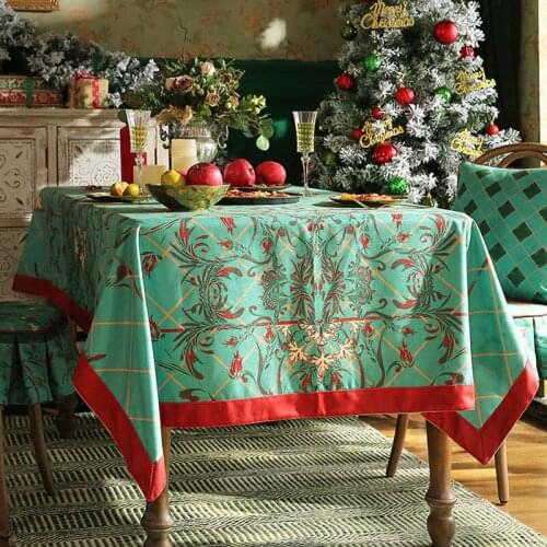 Christmas Decorative Tablecloth American Exquisite Coffee Table Cloth Rectangular Party Livingroom Waterproof Anti-Scald
