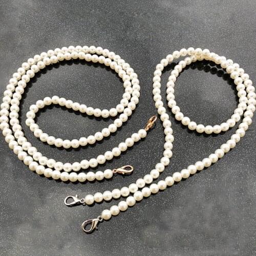 DIY 30cm-160cm Faux Pearl Bag Strap Replacement Shoulder Crossbody Purse Chain Strap Handle 10mm Beaded Pearl Chain Fashion