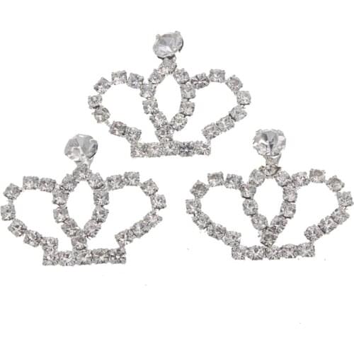 21mm Silver Rhinestone Crown Buttons Decorative For Craft Handmade Diy Craft Wedding Boutons Fantaisie Couture Accessories 10pcs