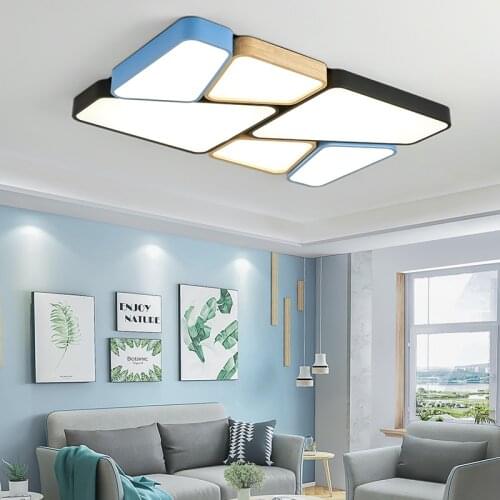 Nordic style lamp living room lamp new led rectangular home bedroom lamp simple modern hall ceiling lamp
