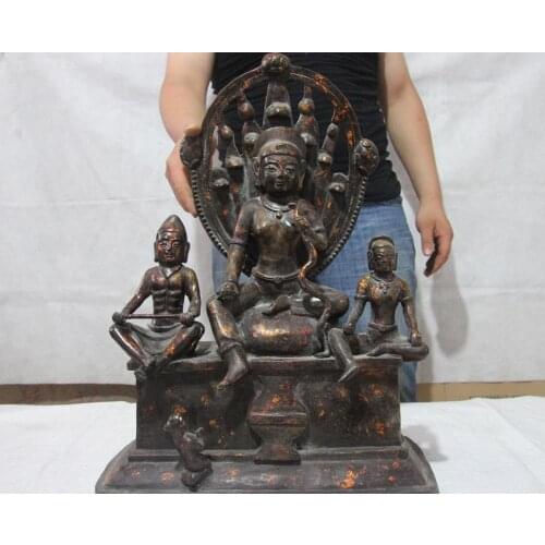 Tibet Buddhism Temple Copper Bronze Gild Northern Wei Buddha Bodhisattva Statue
