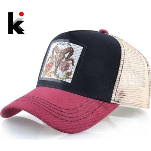 Top Fashion Trucker Cap Men Women New Baseball Caps With Skeleton Pattern Streetwear Hip Hop Baseball Hat Snapback Visor Caps