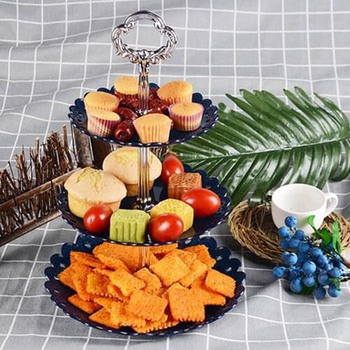 Three-layer Fruit Plate Cake Stand Kitchen Accessories Home Party Dessert Storage Rack Festival Supplies Cupcake Trinket Tray