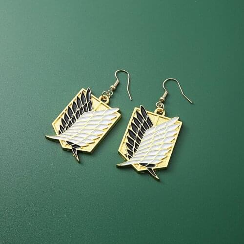 Attack on Titan Drop Earrings Anime Women Man Wings of Freedom Jewelry Gift Bijoux Dangle Hanging Earrings Accessories