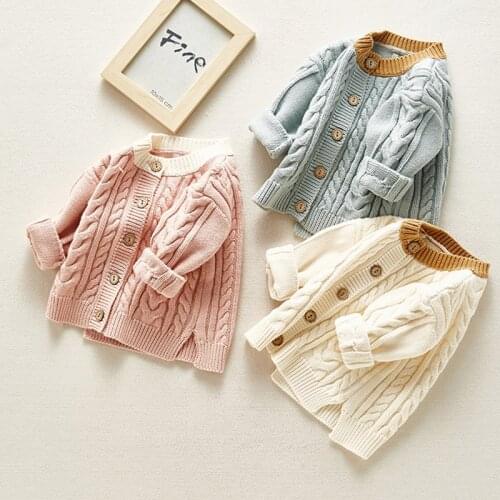 Newborn Baby Girls Knitting Cardigan Korean Style Toddler Baby Girl Sweater Spring Autumn Infant Baby Girl KnittingCoat