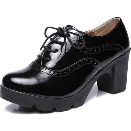 Large Size Spring and Autumn High Heel Womens Shoes 2020 New Fashion Round Head Womens Shoes Waterproof Platform Womens Shoes